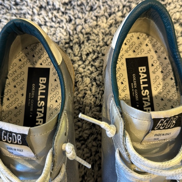 Golden Goose Ballstar sneakers, silver mesh design, in good used condition - Picture 13 of 16